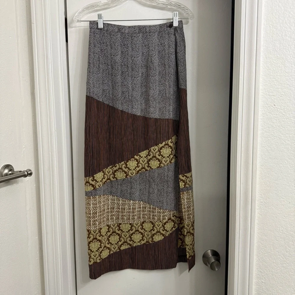 Vintage 90s NY&CO Patchwork Skirt - Picture 1 of 7